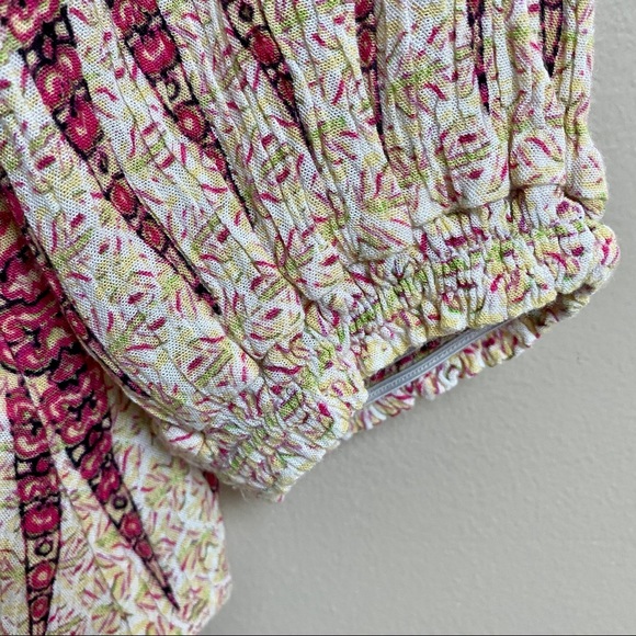 Moon & Sky boho printed blouse with crocheted bib - Picture 5 of 8